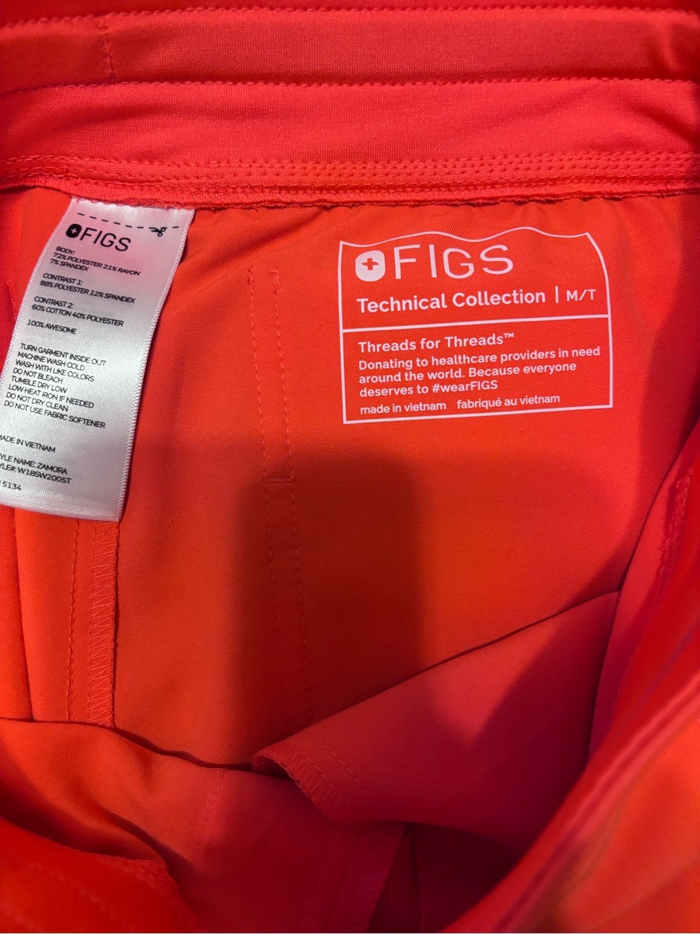 Figs Fiery Coral Rafaela top and Zamora joggers - Picture 4 of 5
